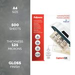 Fellowes Laminating Pouches 250 Micron Total Thickness Gloss A4 (Pack of 500) 1100144249