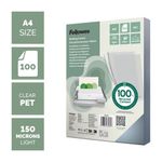 Fellowes Binding Covers for Comb/Wire Binding Machines A4 150 Micron Clear PET (Pack of 100) 5384501