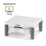 Fellowes Premium Monitor Stand Plus with Storage Drawer and Built In Copyholder White 9171302