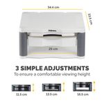 Fellowes Premium Monitor Stand Plus with Storage Drawer and Built In Copyholder White 9171302