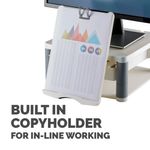 Fellowes Premium Monitor Stand Plus with Storage Drawer and Built In Copyholder White 9171302