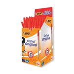 Bic Cristal Ballpoint Pen Medium Red Pack of 50 8373612