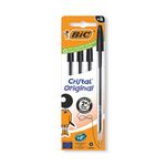 Bic Cristal Ballpoint Pen Medium Black (Pack of 4) 516335