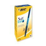 Bic SoftFeel Clic Retractable Ballpoint Pen Blue (Pack of 12) 837398