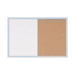 Bi-Office Pastel Magnetic Cork Combination Board Blue Frame 60x40cm MX03106981