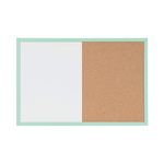 Bi-Office Pastel Magnetic Cork Combination Board Green Frame 60x40cm MX03106971