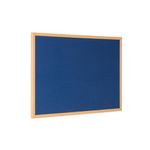 Earth Executive Felt Noticeboard 60x45cm Blue Oak MDF Frame FB0443239