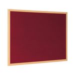 Bi-Office Earth Prime Felt Notice Board Oak MDF Frame Burgundy 120x90cm FB1433239