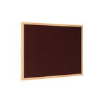 Earth Executive Felt Noticeboard 90x60cm Burgundy Oak MDF Frame FB0733239