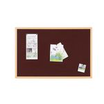 Earth Executive Felt Noticeboard 90x60cm Burgundy Oak MDF Frame FB0733239
