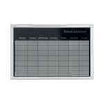 Bi-Office Magnetic Weekly Silver Finish Planner Grey Frame 60x40cm mm03108529
