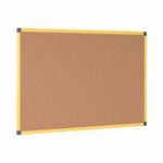 Bi-Office Industrial Ultrabrite Cork Board Yellow Aluminium Frame 200x120cm CA2811721