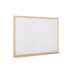 Earth Prime Non-Magnetic Whiteboard 90x60cm Oak MDF Frame MB07002318
