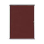 Bi-Office Enclore Display Case Burgundy Felt Acrylic Aluminium Frame 9xA4 VT630106150