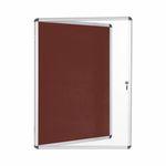 Bi-Office Enclore Display Case Burgundy Felt Acrylic Aluminium Frame 9xA4 VT630106150