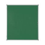 Bi-Office Enclore Display Case Green Felt Acrylic Aluminium Frame 20xA4 VT740102150