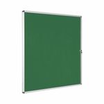 Bi-Office Enclore Display Case Green Felt Acrylic Aluminium Frame 20xA4 VT740102150