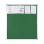 Bi-Office Enclore Display Case Green Felt Acrylic Aluminium Frame 20xA4 VT740102150