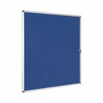 Bi-Office Enclore Display Case Blue Felt Acrylic Aluminium Frame 20xA4 VT740107150