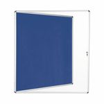Bi-Office Enclore Display Case Blue Felt Acrylic Aluminium Frame 20xA4 VT740107150