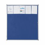 Bi-Office Enclore Display Case Blue Felt Acrylic Aluminium Frame 20xA4 VT740107150