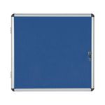Bi-Office Enclore Display Case Blue Felt Acrylic Aluminium Frame 6xA4 VT620107150