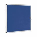 Bi-Office Enclore Display Case Blue Felt Acrylic Aluminium Frame 6xA4 VT620107150