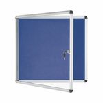 Bi-Office Enclore Display Case Blue Felt Acrylic Aluminium Frame 6xA4 VT620107150