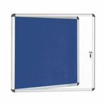 Bi-Office Enclore Display Case Blue Felt Acrylic Aluminium Frame 6xA4 VT620107150