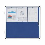 Bi-Office Enclore Display Case Blue Felt Acrylic Aluminium Frame 6xA4 VT620107150