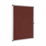 Bi-Office Enclore Display Case Burgundy Felt Acrylic Aluminium Frame 15xA4 VT640106150
