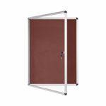 Bi-Office Enclore Display Case Burgundy Felt Acrylic Aluminium Frame 15xA4 VT640106150