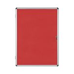 Bi-Office Enclore Display Case Red Felt Acrylic Aluminium Frame 9xA4 VT630105150
