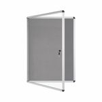 Bi-Office Enclore Felt Indoor Lockable Glazed Case 720x981x35mm Grey VT630103150