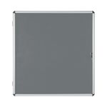 Bi-Office Enclore Display Case Grey Felt Acrylic Aluminium Frame 12xA4 VT660103150