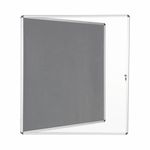 Bi-Office Enclore Display Case Grey Felt Acrylic Aluminium Frame 20xA4 VT740103150