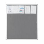 Bi-Office Enclore Display Case Grey Felt Acrylic Aluminium Frame 20xA4 VT740103150