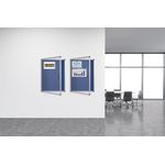 Bi-Office Enclore Felt Indoor Lockable Glazed Case 1160x981x35mm Blue VT640107150