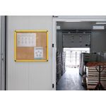 Bi-Office Ultrabrite Cork Display Case Acrylic Yellow Aluminium Frame 9xA4 VT6301611511
