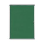 Bi-Office Enclore Display Case Green Felt Acrylic Aluminium Frame 9xA4 VT630102150