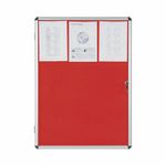 Bi-Office Enclore Display Case Red Felt Acrylic Aluminium Frame 40xA4 VT750105150