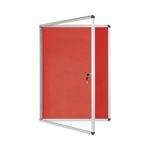 Bi-Office Enclore Display Case Red Felt Acrylic Aluminium Frame 15xA4 VT640105150