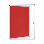Bi-Office Enclore Display Case Red Felt Acrylic Aluminium Frame 15xA4 VT640105150