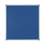 Bi-Office Enclore Display Case Blue Felt Acrylic Aluminium Frame 12xA4 VT660107150