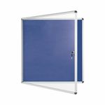 Bi-Office Enclore Display Case Blue Felt Acrylic Aluminium Frame 12xA4 VT660107150
