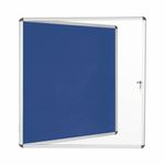 Bi-Office Enclore Display Case Blue Felt Acrylic Aluminium Frame 12xA4 VT660107150