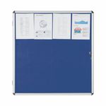 Bi-Office Enclore Display Case Blue Felt Acrylic Aluminium Frame 12xA4 VT660107150