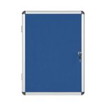 Bi-Office Enclore Display Case Blue Felt Acrylic Aluminium Frame 4xA4 VT610107150