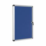 Bi-Office Enclore Display Case Blue Felt Acrylic Aluminium Frame 4xA4 VT610107150