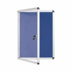 Bi-Office Enclore Display Case Blue Felt Acrylic Aluminium Frame 4xA4 VT610107150